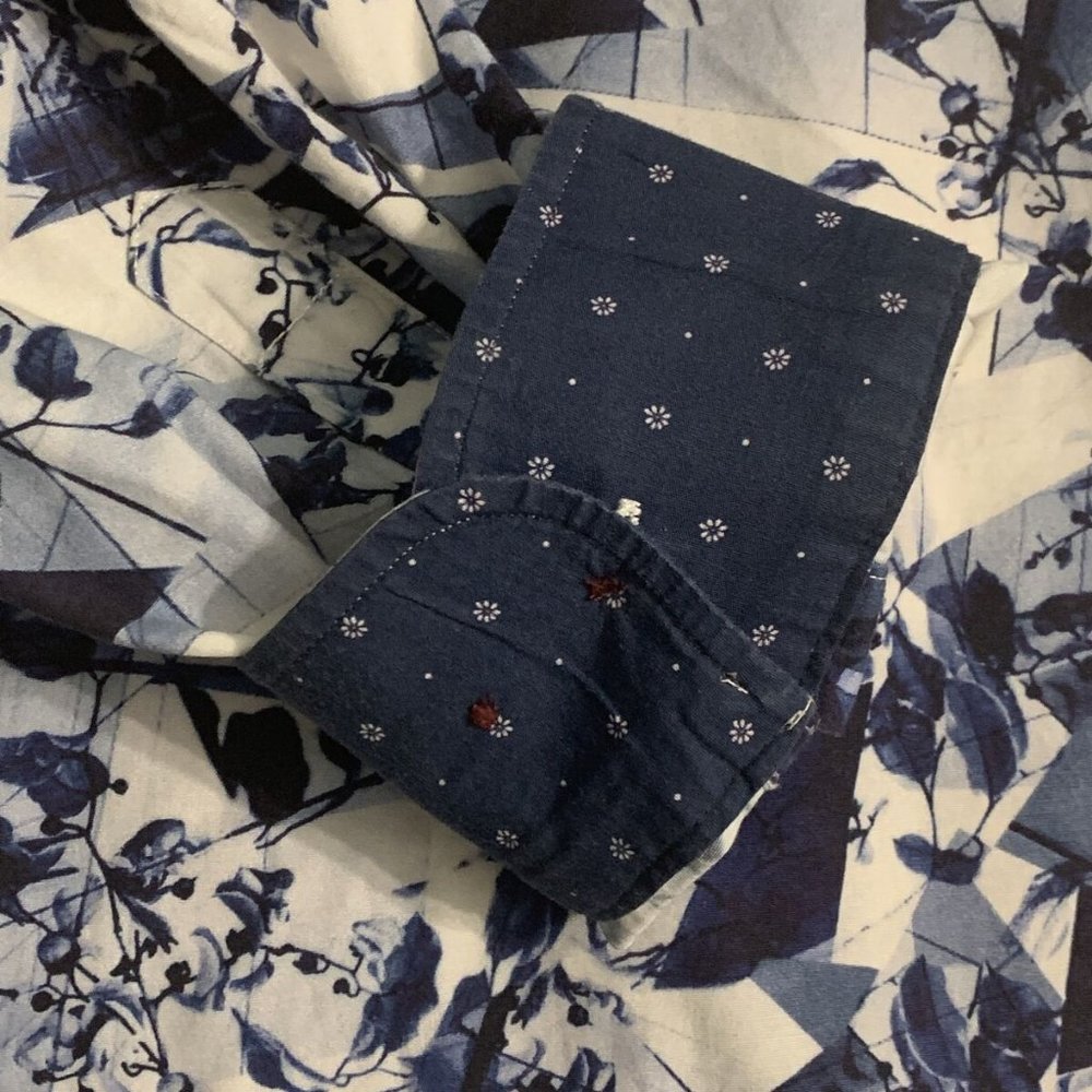 Like No Other Geometric Flip Cuff Shirt XL 44-46 limited ed Wearable Art $198
